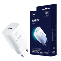 3mk sieťová nabíjačka - HARDY Charger 33W, GaN 1x USB-C (PD) pre Apple, biela