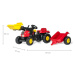 Šlapací traktor s prívesom a lyžicou Rolly Toys 023127 červený