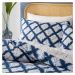 Biele/modré obliečky na jednolôžko 135x200 cm Shibori Tie Dye – Catherine Lansfield
