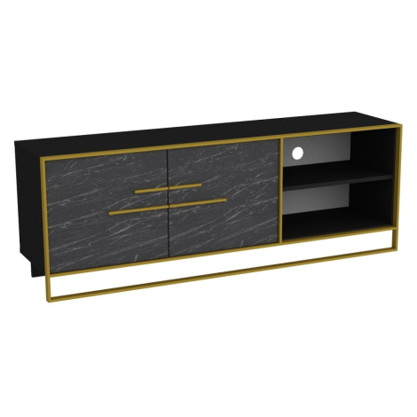 TV stolek POLKA 160 cm černý/zlatý Kalune Design