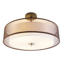 Moderné stropné svietidlo hnedé s bielymi 50 cm 3 svetlami - Drum Duo