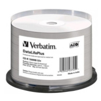 CD-R VERBATIM DTL+ Printable 700MB 52x cake box (bal=50ks), wide non ID