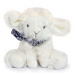 Plyšová ovečka Lamb Scrunchie Doudou et Compagnie biela so vzorovanou šatkou 12 cm rôzne druhy o