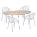 Súprava 4 bielych jedálenských stoličiek Jaanna a prírodného stola Marienlist - Bonami Essential