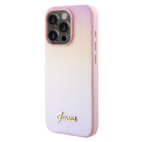 Guess PU Leather Iridescent Metal Script Apple iPhone 15 Pro GUHCP15LPSAIRSP Pink