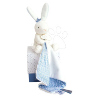 Plyšový zajačik na maznanie Bunny Sailor Perlidoudou Doudou et Compagnie modrý 10 cm v darčekovo