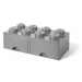 LEGO® úložný box 8 - so zásuvkami šedá 250 x 500 x 180 mm