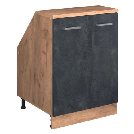 Vicco ŠIKMÁ SKRIŇA Rion Čierny betón 60 x 81.6 cm s 2 dverami, korpus skrine hĺbka 60 cm