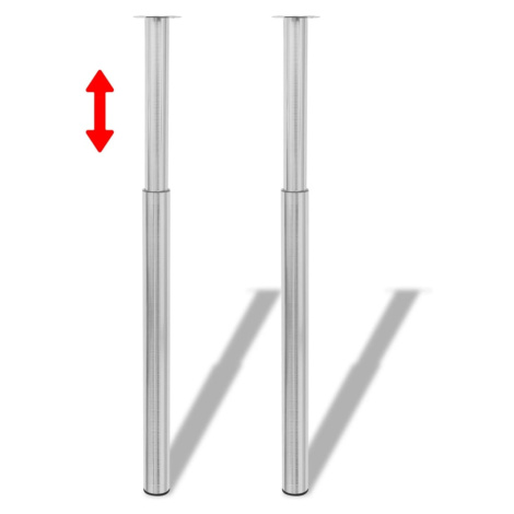 vidaXL Teleskopické stolové nohy, brúsený nikel, 710 mm-1100 mm 2 ks