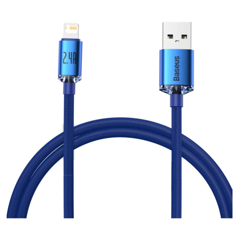 Kábel Baseus Crystal cable USB to Lightning, 2.4A, 1.2m (blue)
