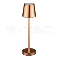 3W LED stolová lampa nabíjateľná dotykovo stmievateľná zlatá 3000K VT-7703 (V-TAC)