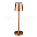 3W LED stolová lampa nabíjateľná dotykovo stmievateľná zlatá 3000K VT-7703 (V-TAC)