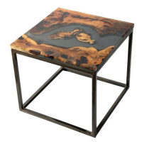 Sconto Odkladací stolík RESIN 50x50 cm, sivá