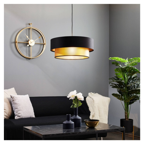 Závesná lampa Dorina, čierna/zlatá Ø 50 cm Maco Design