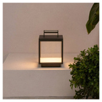 LED dobíjacia stolová lampa Kerala, tmavosivá, hliník, výška 26,8 cm