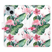 Flipové puzdro iSaprio - Flamingos Pattern - iPhone 15
