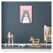 Impresi Obraz Pink grey bear - 40 x 60 cm