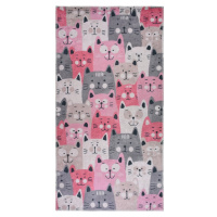 Ružový detský koberec 80x150 cm Silly Cats – Vitaus