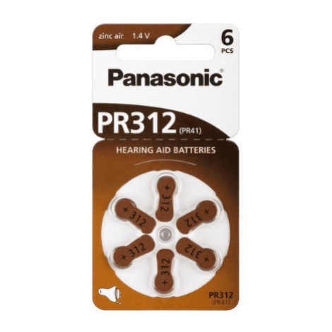 PANASONIC Pr312 batérie pr41 do načúvacích prístrojov 6 ks