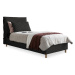Čierna čalúnená jednolôžková posteľ s roštom 90x200 cm Sleepy Luna – Miuform