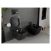 MEXEN - Madox Závesná WC misa Rimless vrátane sedátka s slow, Duroplast, čierna mat 30154070