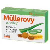 MÜLLEROVE PASTILKY s propolisom, aloe vera a vitamínom C 24 pastiliek