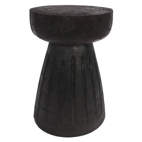 Čierna záhradná stolička z dreva paulownia WOOOD Borre