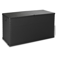 vidaXL Záhradný úložný box, antracitový 120x56x63 cm, PP ratan