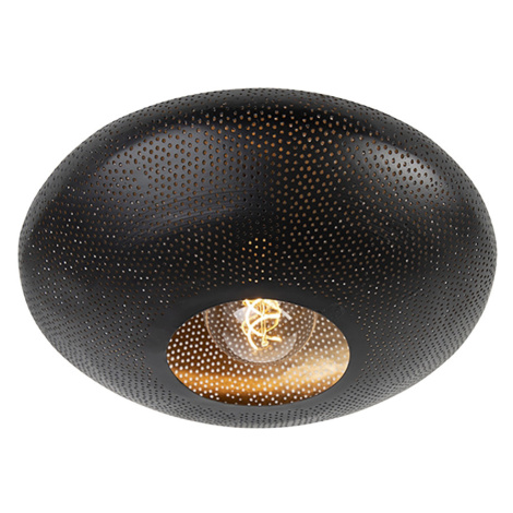 Inteligentné stropné svietidlo čierne so zlatou 40 cm vrátane Wifi G95 - Radiance QAZQA