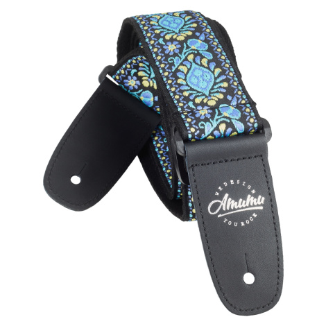 Amumu Hippie Embroidery Cotton Strap Blue