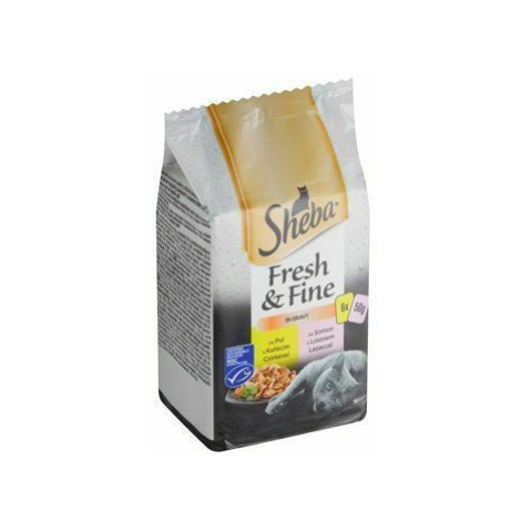 Sheba pocket Fresh&Fine kuracie mäso a losos 6x50g + Množstevná zľava