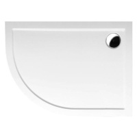 POLYSAN - RENA R sprchová vanička z liateho mramoru, štvrťkruh 100x80cm, R550, pravá, bi 76511