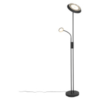 Stojacia lampa čierna vrátane LED a stmievača s lampou na čítanie - Fez