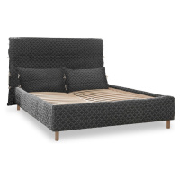 Sivá čalúnená dvojlôžková posteľ s roštom 160x200 cm Sleepy Luna – Miuform