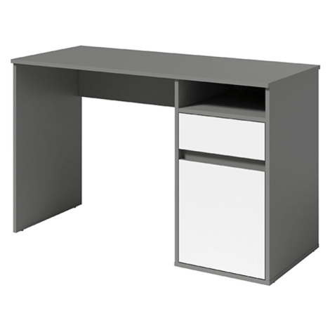 PC stôl, tmavosivá-grafit/biela, BILI Tempo Kondela