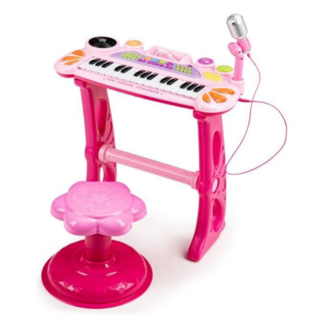 Ružový klávesový klavír s MP3 mikrofónom