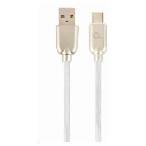 GEMBIRD CABLEXPERT kábel USB-A na USB-C (AM/CM), 2 m, pogumovaný, biely, blister