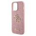 Guess PU Fixed Glitter 4G Metal Logo Zadný Kryt pre iPhone 15 Pro Max Pink