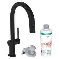 Hansgrohe Aqittura M91, filterSystem 210, vyťahovací výtok, 1jet, sBox, štartovacia sada, čierna