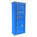 Estila Industiálna barová skrinka Perez s dizajnom prepravného kontajnera z masívneho dreva modr