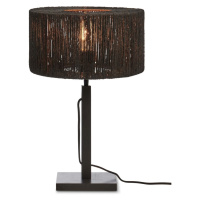 Čierna stolová lampa s tienidlom z juty (výška 37 cm) Iguazu – Good&Mojo