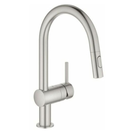 Drezová batéria GROHE Minta s vyťahovacou sprškou supersteel 32321DC2