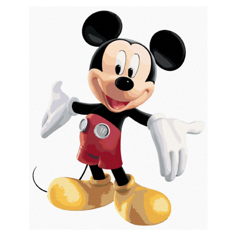 Diamantové maľovanie - MICKEY MOUSE NA BIELOM POZADÍ Rámovanie: bez rámu a bez vypnutia plátna, 