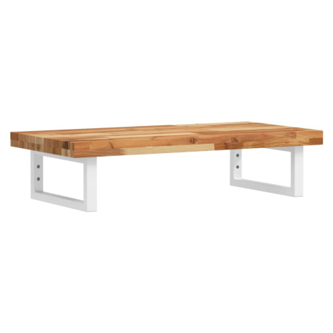 vidaXL Polica pod umývadlo nástenná oceľ a akáciový masív