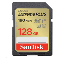 SanDisk SDXC karta 128GB Extreme PLUS (190 MB/s Class 10, UHS-I U3 V30)