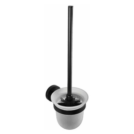 SAPHO XB300 X-Roundblack WC štetka nástenná, miska mliečne sklo, čierna