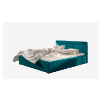 NABBI Branco 200 čalúnená manželská posteľ s roštom tyrkysová
