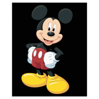 Diamantové maľovanie - MICKEY MOUSE NA ČIERNOM POZADÍ Rámovanie: vypnuté plátno na rám, Rozmer: 