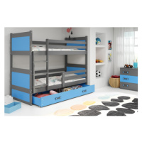 Detská poschodová posteľ RICO 190x80 cm Modrá Sivá