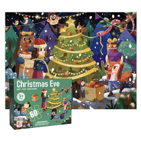 mamido  Puzzle pre deti vianočná skladačka, 60 dielikov